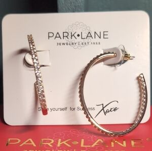 Park Lane Rose Gold Sparkling Hoop Earrings